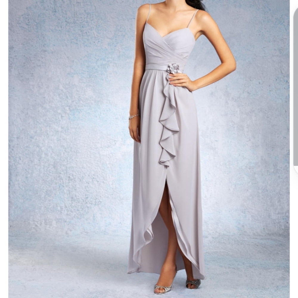 Spaghetti Strap Flowy Flower Accent Gown